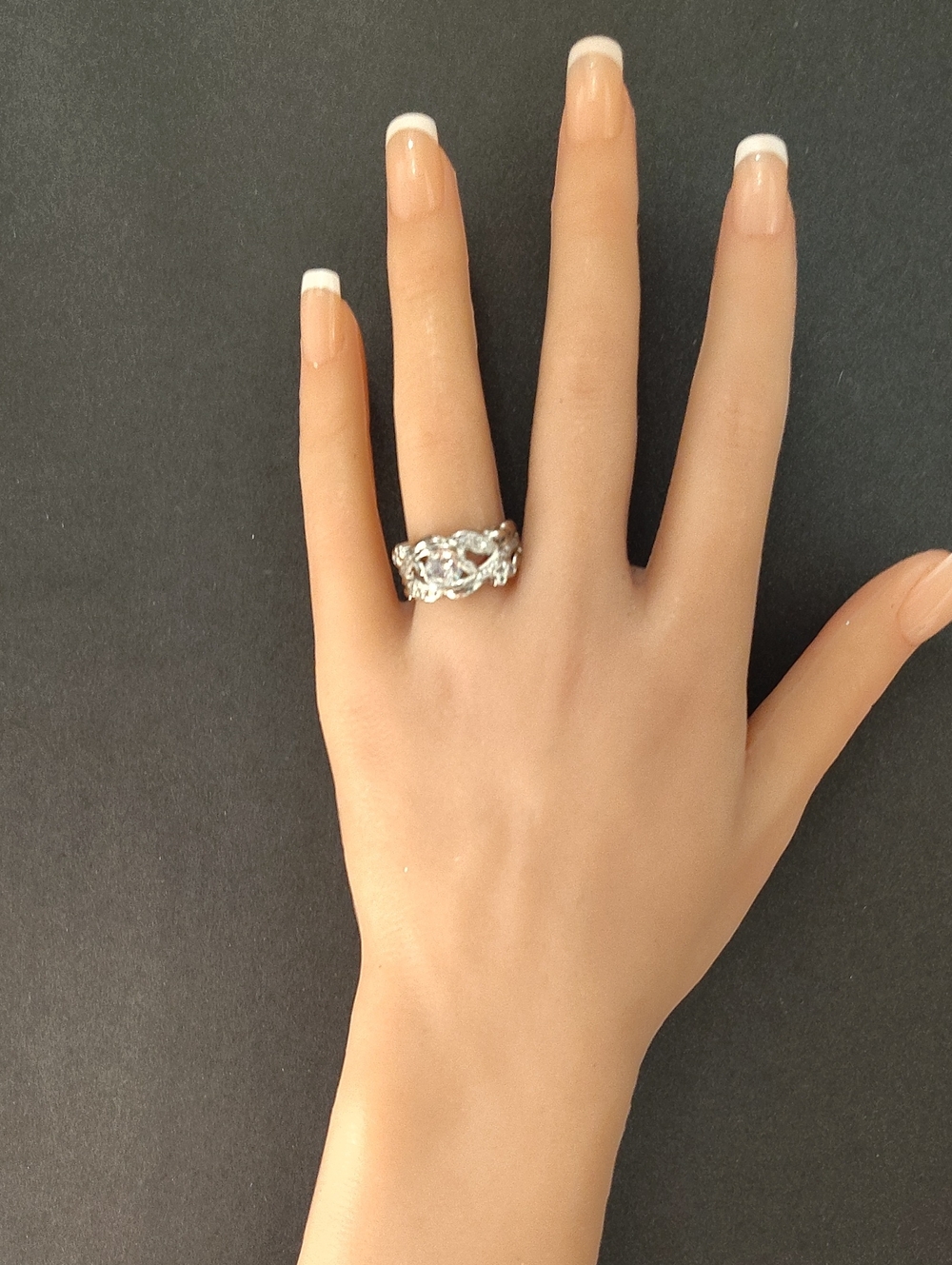 Diamond Floral Design Ring (Faux) - 3 Sizes Available! - Picture 6 of 7